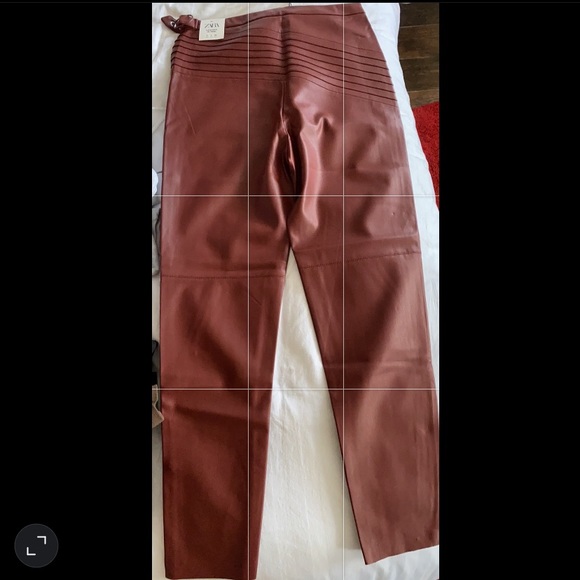 Red leather Zara pants - Picture 2 of 3